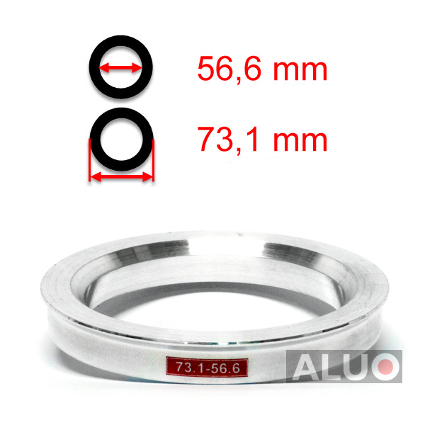 Aliuminio centravimo žiedai 73,1 - 56,6 mm ( 73.1 - 56.6 )