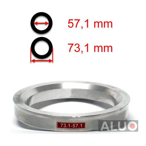Aliuminio centravimo žiedai 73,1 - 57,1 mm ( 73.1 - 57.1 )
