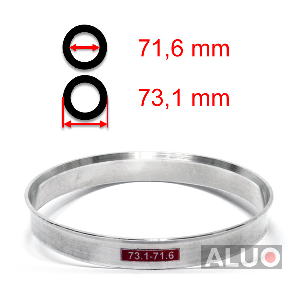 Aliuminio centravimo žiedai 73,1 - 71,6 mm ( 73.1 - 71.6 )