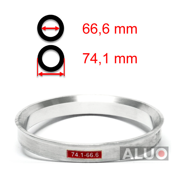 Aliuminio centravimo žiedai 74,1 - 66,6 mm ( 74.1 - 66.6 )