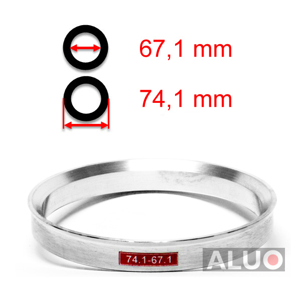 Aliuminio centravimo žiedai 74,1 - 67,1 mm ( 74.1 - 67.1 )