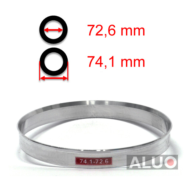 Aliuminio centravimo žiedai 74,1 - 72,6 mm ( 74.1 - 72.6 )