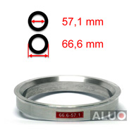 Aliuminio Centravimo žiedai 66,6 - 57,1 mm ( 66.6 - 57.1 ) - nemokamas pristatymas