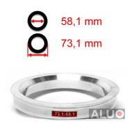 Aliuminio centravimo žiedai 73,1 - 58,1 mm ( 73.1 - 58.1 )